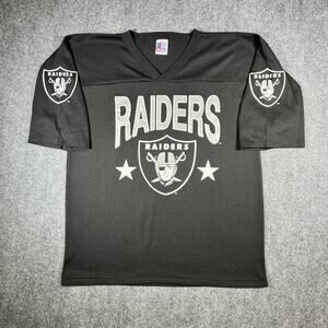 Vintage 80s Las Angeles Raiders Jersey Shirt Large NFL Black